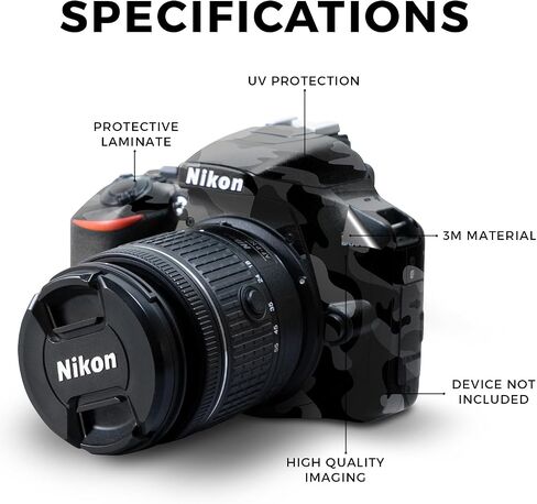 غلاف لامع لامع متوافق مع كاميرا Nikon D3500 - أحمر خالص - غطاء لاصق واقٍ من الفينيل الفاخر 3M - سهل الاستخدام | صُنع في الولايات المتحدة الأمريكية بواسطة MightySkins in Kuwait