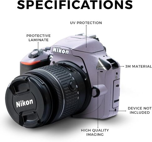Carbon Fiber Skin Compatible with Nikon D3500 Camera - Solid Blush - Premium 3M Vinyl Protective Wrap Decal Cover - Easy to Apply | Crafted in The USA by MightySkins in Kuwait