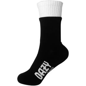 Dazy Supply Unisex Double Cuff Athletic Crew Socks 75% Cotton