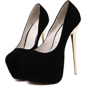 Women's Platform Stiletto Pumps, 16cm High Heel Sandals with 5cm Platform Wedding Party Slip On Dress Pumps Shoes