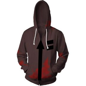 Unisex Printed Zack Jacket Adult Zipper Hoodie Halloween Cosplay Costume