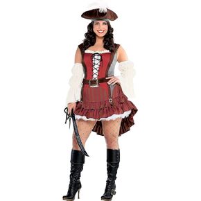 amscan Stunning Castaway Pirate Plus XXXL Multicolor Costume (22-24) - 1 Set - Perfect for Parties and Adventures