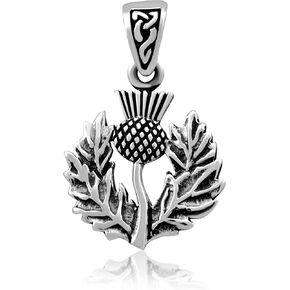 WithLoveSilver Sterling Silver 925 Charm Classic Scottish Style Thistle with Celtic Bale Pendant in Saudi Arabia