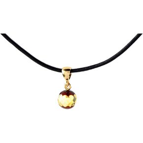 AmberJewelry Genuine Green Baltic Amber Bead Pendant, Small Faceted Green Baltic Amber Pendant Green Baltic Amber Gold Plated 925 Sterling Silver Charm Pendant