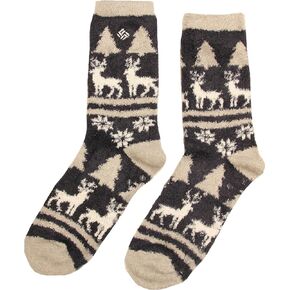 Columbia Women's Cozy Snowflake Socks 1 Pair, Black, Women's Shoe 4-10