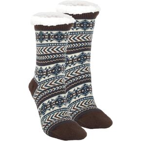 Elanze Designs Womens Cozy Sherpa Fleece Plush Non Skid Indoor Slipper Socks