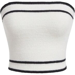 SweatyRocks Women's Strapless Striped Tube Top Sleeveless Color Block Slim Fit Crop Tank Tops