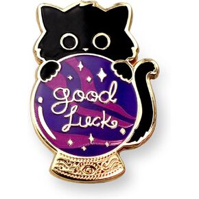 Crystal Ball Black Cat Good Luck Pin A Lapel Pin Decoration For Clothes And Bags Halloween