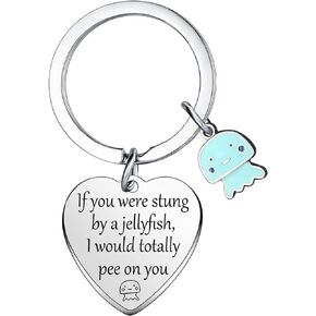 Best Friends Gifts Friendship Gifts For Women Friend Keychain Jellyfish Pendant Present For Friends True Friend Gift
