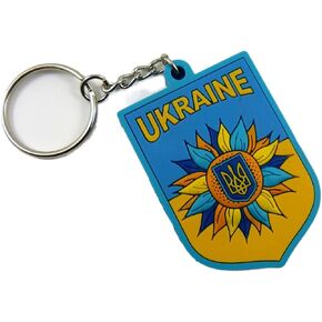 Ukrainian Keychain Flag of Ukraine Tryzub Trident Sunflower PVC keytag Key Chain