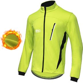 CGLRybO Men's Cycling Bike Jacket Winter Windproof Thermal Softshell Jacket Warm Fleece Reflective Running Jacket