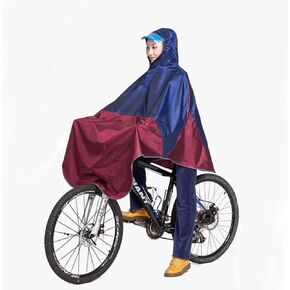 Mens Womens Cycling Bicycle Bike Raincoat Rain Cape Poncho Hooded Windproof Rain Coat Mobility Scooter Cover