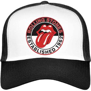 Rolling Stones The Est 1962 Mesh Trucker Hat Black White | Officially Licensed Merchandise