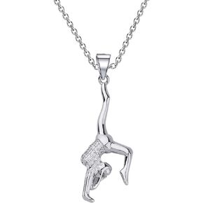 FUSTMW Gymnastics gifts Gymnast Necklace Gymnast Team Coach Gifts Ballerina Gymnastics Pendant Jewelry