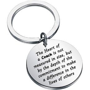 LQRI Thank You Coach Keychain Cheerleading Gift The Heart of a Coach is Not Measured in Size Coach Appreciation Gift