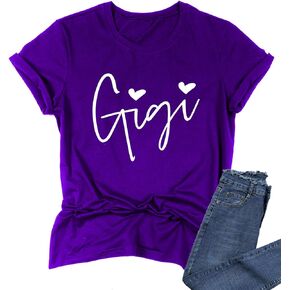 BABEGO Womens Gigi Heart Shirts for Grandma Cute Funny T-Shirts Graphic Tees Short Sleeve Tops