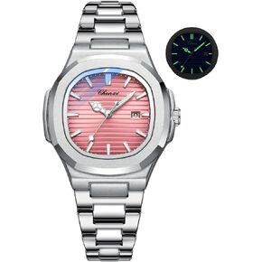 MASTOP Women's Classic Fashion Silver Stainless Steel Watches Waterproof Date Luminous Lady Dress Wrist Watch