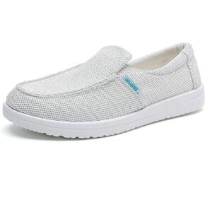 Betrue Lightweight Boat Shoes for Women, Womens Casual Loafers, Womens Slip On Deck Shoes, Breathable Canvas Walking Shoes for Women