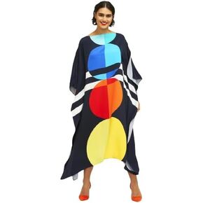 Women’s Calf Length Printed Softy Silk Kaftan Daily Wear Caftan, Fashion,Maxi Dress,Long Wear,Street Wear,Women’s Casual Wear Stylish, Beach Dress Multicolor