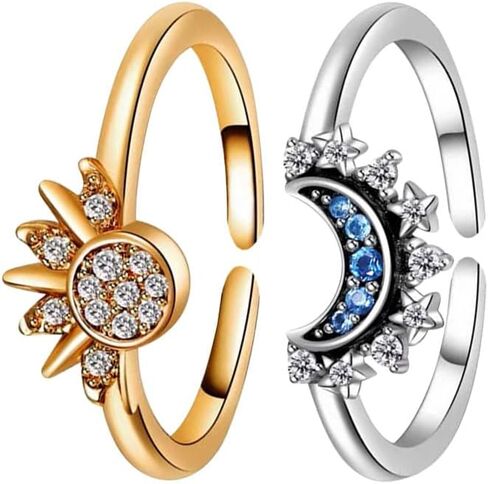 الأزواج الذكرى السنوية هدايا عيد الميلاد لصديقتها صديقها القمر والشمس خواتم هدايا عيد ميلاد للزوجة الزوج مطابقة مجموعة خواتم للنساء الرجال خطيبها خواتم الاصبع 2 جهاز كمبيوتر شخصى in Kuwait