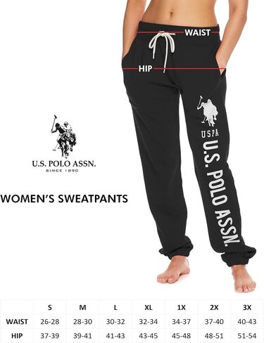 U.S. Polo Assn. Essentials Womens Lounge Pants with Pockets, Plus Size Sweatpants for Women (Blue Yonder Heather, 2X) in Saudi Arabia