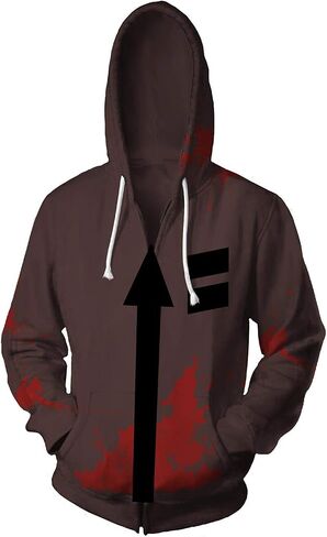 Unisex Printed Zack Jacket Adult Zipper Hoodie Halloween Cosplay Costume in Saudi Arabia
