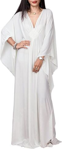 Women's Kaftan Dresses Plus Size Caftan Loungewear Printed Bathing Suit Cover ups Long Beach Tops Flowy Resort Wear in Saudi Arabia