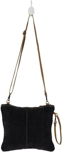 Myra Bag Artless Small & Cross Body Bag Upcycled Canvas, Rug, Leather & Cowhide S-2607 in Saudi Arabia