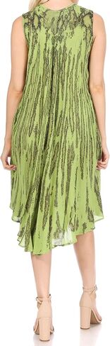 Sakkas Nora Sleeveless Embroidered Short Tie Dye Caftan Dress/Cover Up in Saudi Arabia
