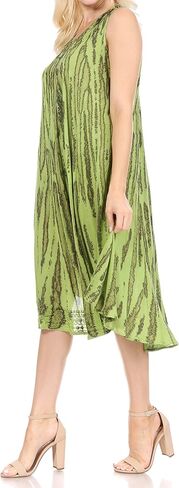 Sakkas Nora Sleeveless Embroidered Short Tie Dye Caftan Dress/Cover Up in Saudi Arabia
