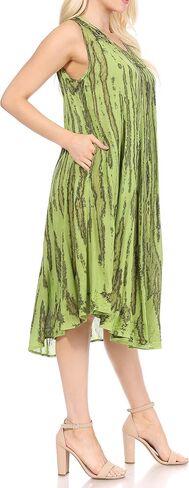Sakkas Nora Sleeveless Embroidered Short Tie Dye Caftan Dress/Cover Up in Saudi Arabia