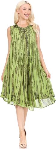 Sakkas Nora Sleeveless Embroidered Short Tie Dye Caftan Dress/Cover Up in Saudi Arabia
