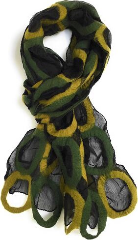 Handmade Felted Merino Wool Silk Long Art Ring Scarf in Kuwait