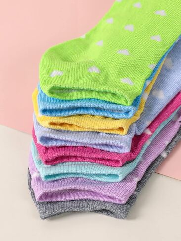 WDIRARA Women's 8 Pairs Heart Print Colorful Athletic Ventilation Low Cut Ankle Socks in Saudi Arabia