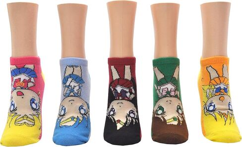 Everything Legwear Sailor Moon Characters Lowcut Socks (5 Pair Pack) - Ladies Shoe Size 4-10 in Saudi Arabia