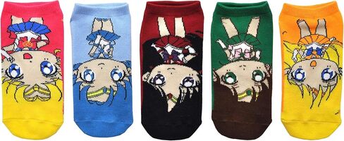 Everything Legwear Sailor Moon Characters Lowcut Socks (5 Pair Pack) - Ladies Shoe Size 4-10 in Saudi Arabia