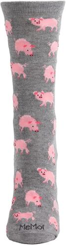 MeMoi Pretty Pigs Bamboo Blend Crew Socks in Saudi Arabia