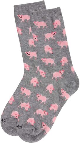 MeMoi Pretty Pigs Bamboo Blend Crew Socks in Saudi Arabia