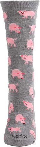 MeMoi Pretty Pigs Bamboo Blend Crew Socks in Saudi Arabia