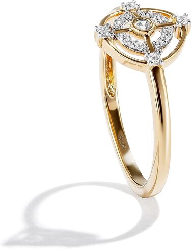 Jewelili Star Wars™ Fine Jewelry Threepio Series Women's Ring 1/10 Ct.Tw. White Diamonds 10K Yellow Gold, Size 9 in Saudi Arabia