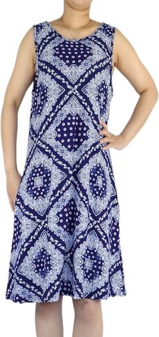 Biruil Women Summer Tshirt Dresses Casual Swing Sleeveless Pockets Beach Cover up Loose Tank Sun Dress in Kuwait