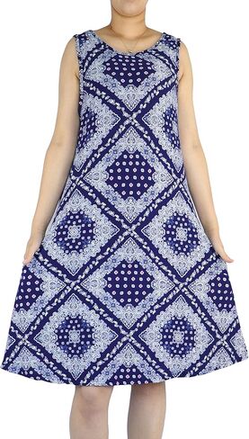 Biruil Women Summer Tshirt Dresses Casual Swing Sleeveless Pockets Beach Cover up Loose Tank Sun Dress in Kuwait