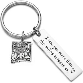 Yixinjew State Map Couples Keychain I Love You More Than The Miles Between Us Valentine's Day Gifts