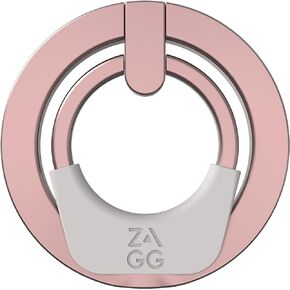 ZAGG Ring Snap 360, Magnetic Ring Accessory – 360 Degree Rotation, Secure Hold with Kickstand – Super Strong Magnet, Compatible with MagSafe Devices, iPhone 14 & Snap Compatible Devices, Rose Gold