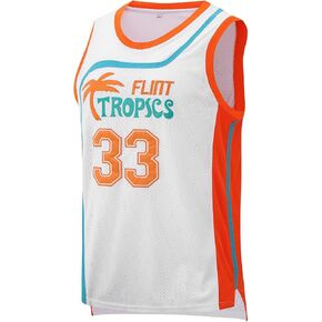 Flint Tropics Jersey Moon #33 Basketball Jerseys,90S Hip Hop Jersey S-XXXL