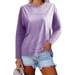 JAWINT Womens Fall Long Sleeve T-Shirts Cute Dressy Casual Crewneck Loose Fit Tunic Tops