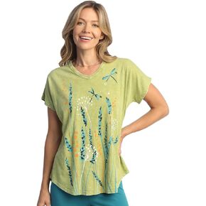 Jess & Jane Lina Mineral Washed Cotton Short Sleeve Top
