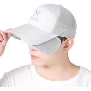 Men UV Protection Baseball Cap Retractable Brim Hat Quick Dry Sport Cap Wide Brim Baseball Hat Breathable Mesh Fishing Hat