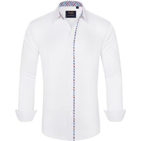 Men Dress Shirt Casual Button Down Long Sleeve Shirt Wrinkle Free Regular Fit Business Shirt