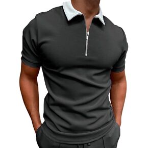 Rela Bota Men's Short Sleeve Polo Shirts Fashion Zipper Polos Casual Slim Fit T-Shirt